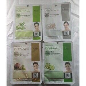 4 Pc. Dermal Beauty Mask Set Pearl, Olive, Cucumber, Snail